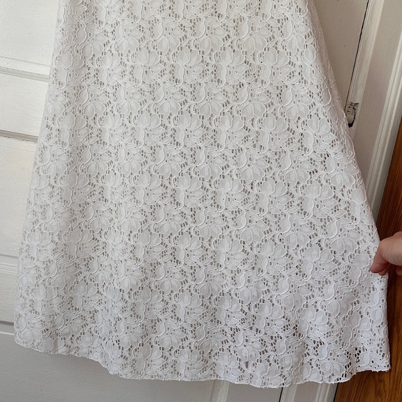 Profile by Gottex White Sheer Floral Lace Swim Coverup Dress Stretch Hi-Low Hem - Picture 6 of 16